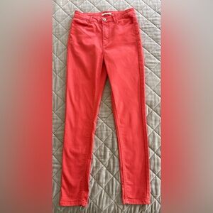 Copper Key Bright Coral Skinny Jeans Juniors Size 7